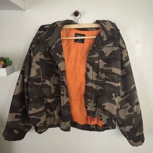Camo Jacket with Orange Lining